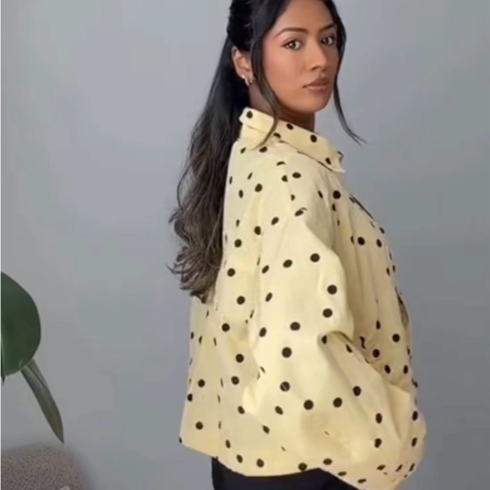 zara ruched viral polka dot jacket BNWOT